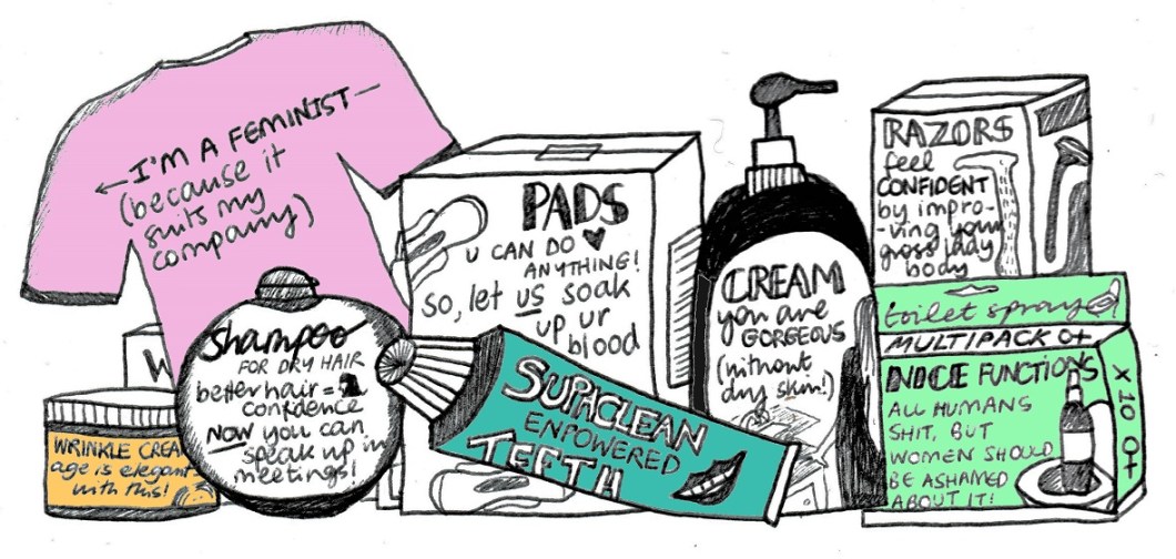 fem vertising colour white background